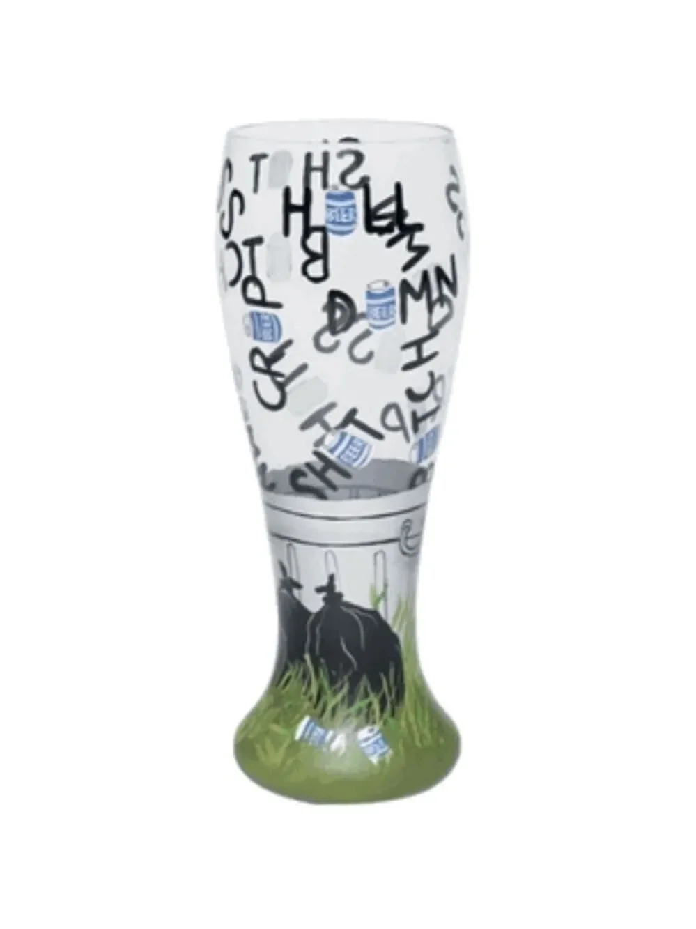 Lolita Gotta Love Beer Talking Trash Painted 22oz Pilsner Beer Mug Glass Barware